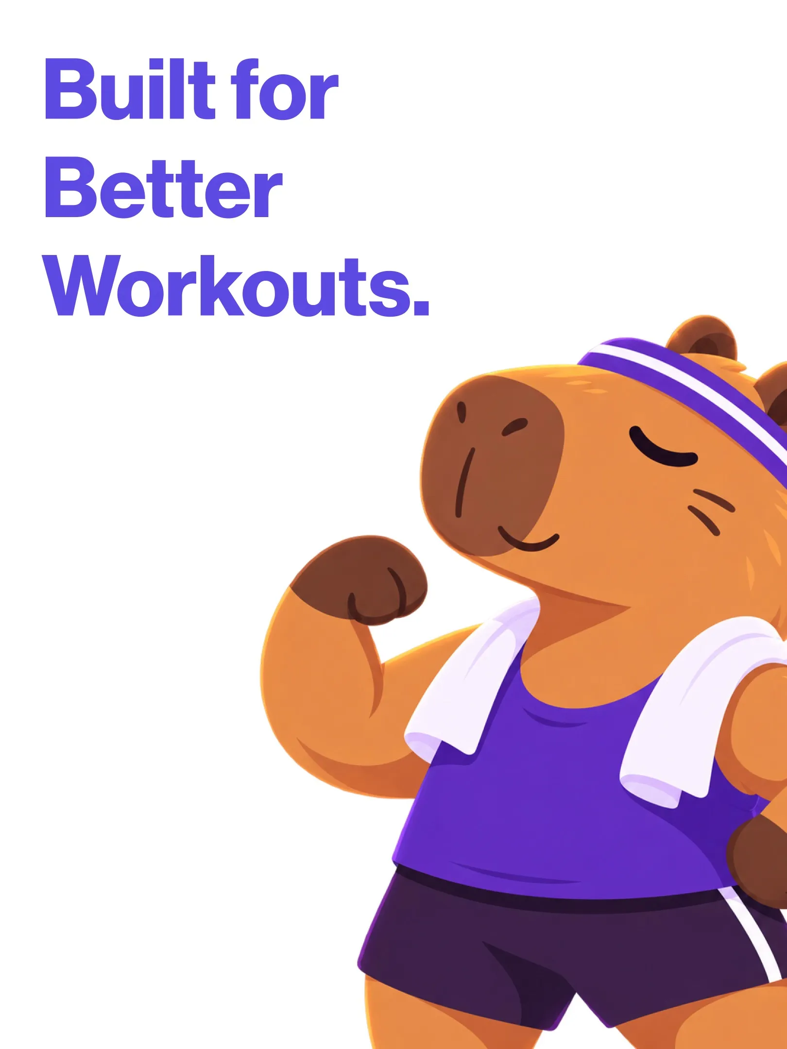 GymFlow mascot flexing beside the line “Built for Better Workouts.”