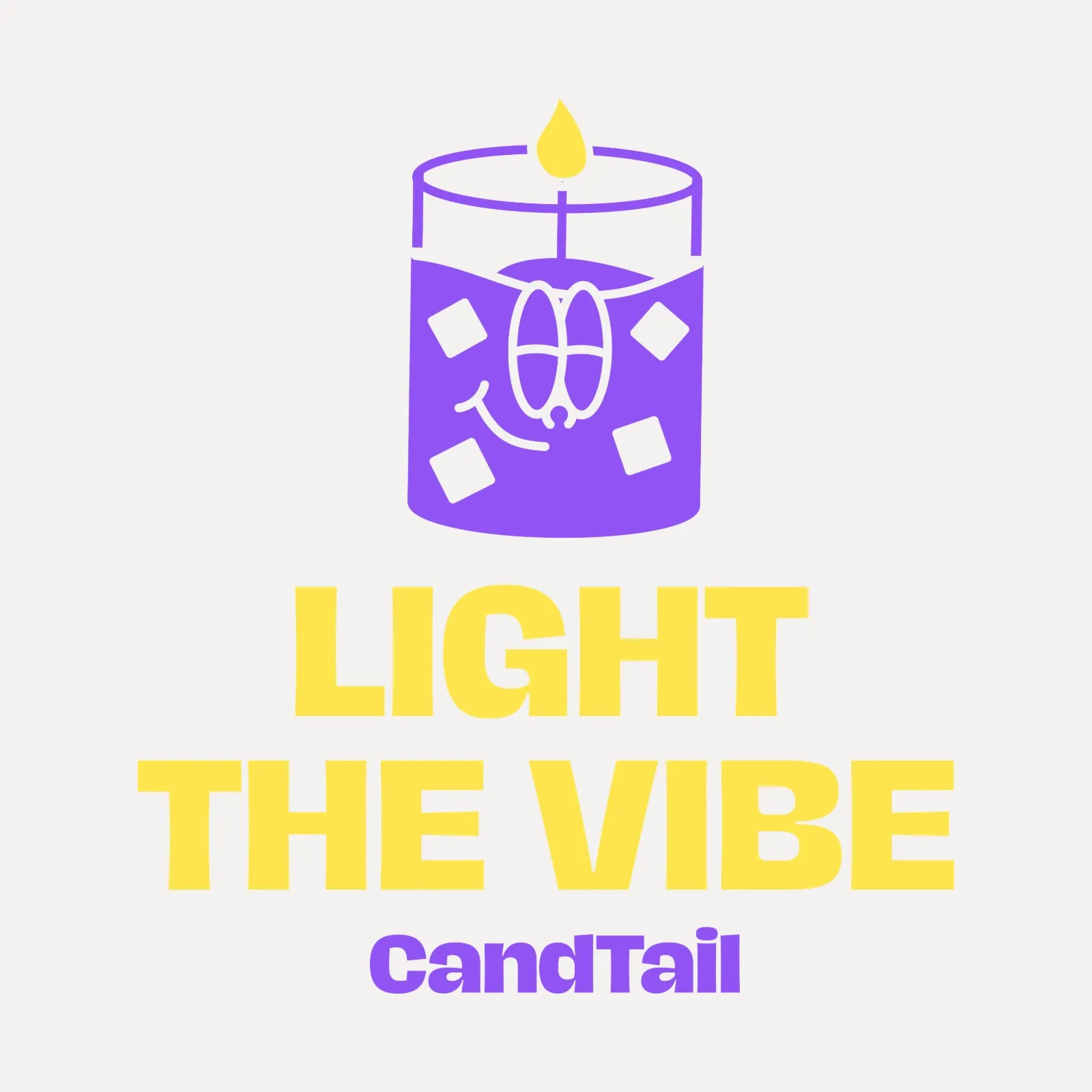 “Light the vibe” carry-bag artwork with the Candtail mark